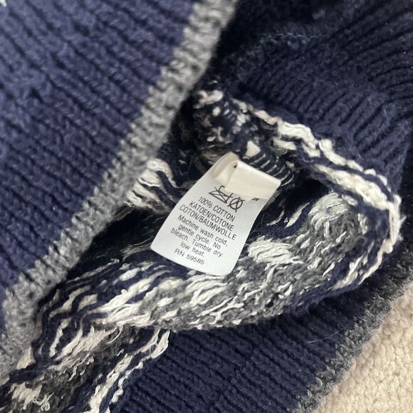 Tony Lambert Sweater Mens Medium Cotton Vintage Textured Navy USA 90s Cosby - Picture 3 of 6